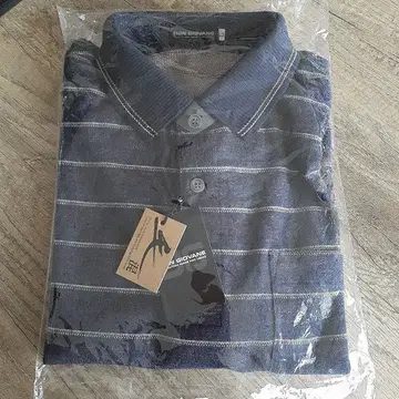 GIORGIO 네이비 스트라이프 긴팔 피케 셔츠 새상품