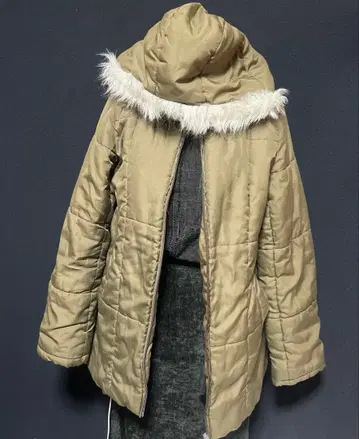 900 올리브 그린 후드 부착 퀼팅 자켓