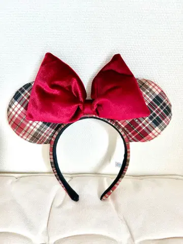 미니 머리띠 리본 체크