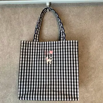 elu 깅엄 체크 토트백 스몰