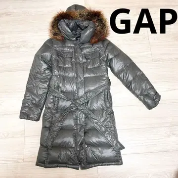 [ 초특가 ] GAP 갭 후드 퍼 탈부착 가능 다운 코트 벨트