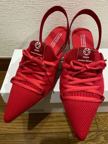 MAISON MAVERICK PRESENTS 니트 레이스업 힐 M