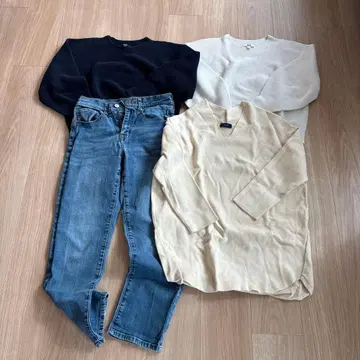 SHIPS & UNIQLO 스웨터와 데님 팬츠 세트