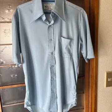 라이트 블루 반팔 셔츠 포켓 부착 15 빈티지 반팔 셔츠