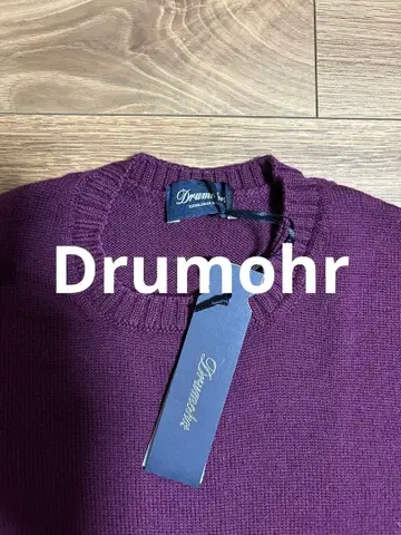 돌모어 Drumohr 8게이지 크루넥 니트 46 퍼플