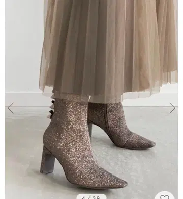 백리본 글리터 숏부츠