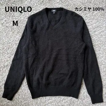 UNIQLO 캐시미어 100% V넥 스웨터 니트 블랙 M 사이즈