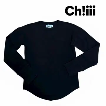 Ch!iii 블랙 긴팔 리브 티셔츠