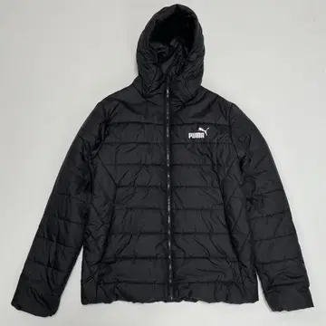 PUMA 다운 자켓 후드 부착 블랙 충전솜 로고 마크