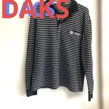 DAKS 골프 피케 셔츠 L 블랙/화이트