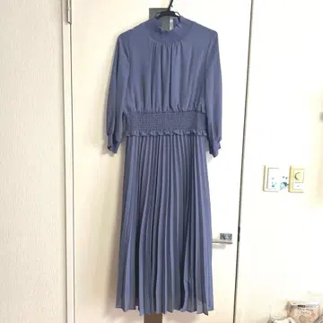 라난 연보라 플리츠 원피스 긴팔 원피스 결혼식 평소에도 사용 가능