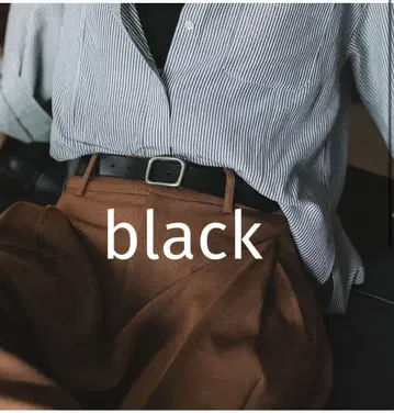 crewre 크루레 버튼 스터드 가죽 벨트 블랙