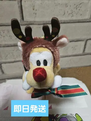 플루토 봉제 인형 키링 키체인 DISNEY CHRISTMAS