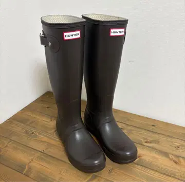 HUNTER 레인부츠 24cm 다크 브라운