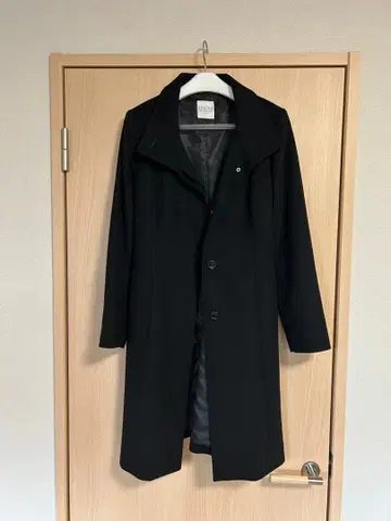 블랙 롱 코트 허리 벨트 포함