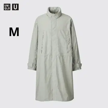 UNIQLOU 라이트웨이트 코트 나일론 후드티 롱