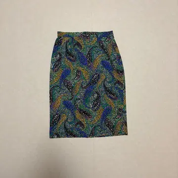 빈티지 페이즐리 무늬 그린 계열 무릎 아래 아카이브 y2k