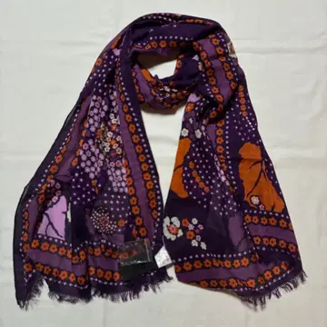 안나수이 롱 스카프 숄 스톨 (꽃무늬 보라색 퍼플 계열 스팽글)