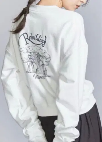 웨이브 유니온 맨투맨 화이트 크롭 뷰티 앤 유스