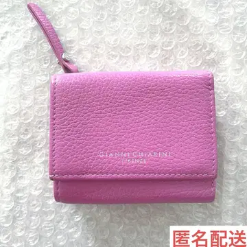 잔니 키아리니 3단 폴더형 지갑 핑크 가죽 지갑 컴팩트 지갑