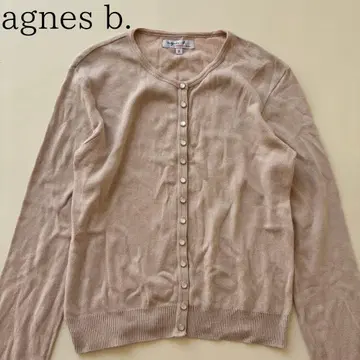 아네스베 카디건 프레션 코튼 천축 핑크 베이지 M