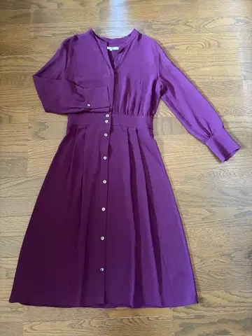 UNTITLED 와인 컬러 긴팔 원피스