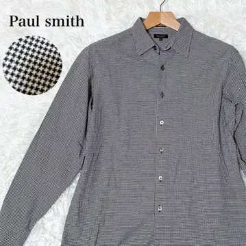 폴스미스 흑백 격자 무늬 체크 긴팔 셔츠 L