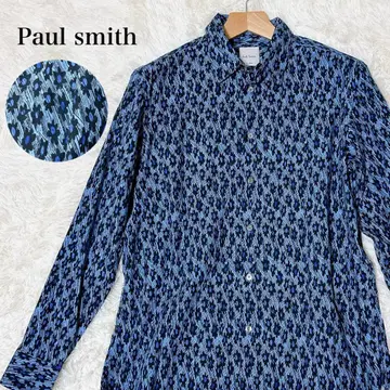 Paul smith 꽃무늬 올 패턴 화려한 멋진 긴팔 셔츠 블루 XL