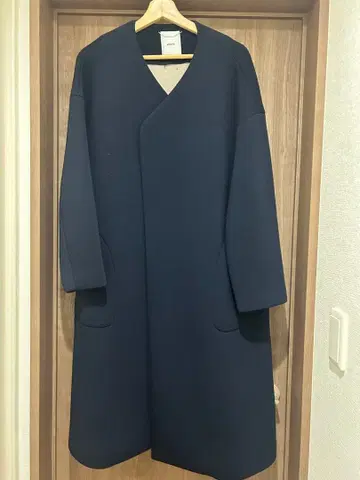 ebure 본딩 롱 코트 네이비