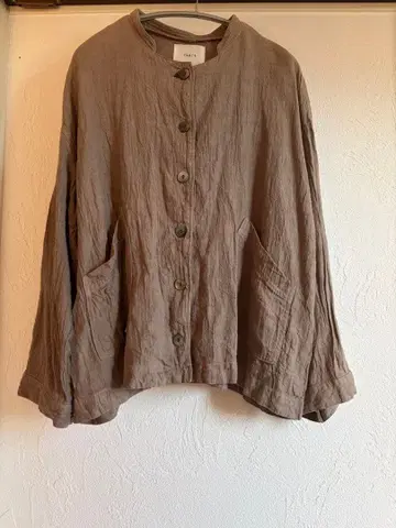 TROIS 린넨 노카라 자켓