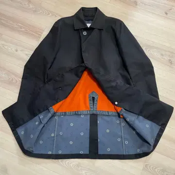 MACKINTOSH 고무 코트 블랙 코튼 스탠 칼라 라이너 포함