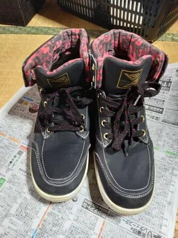 PONY 하이컷 스니커즈 블랙/빨간색