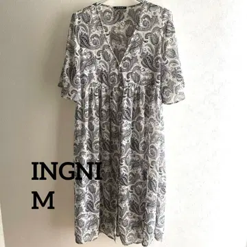 INGNI 반팔 페이즐리 무늬 시스루 가디건 원피스 M