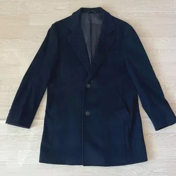 뉴요커 캐시미어 혼방 체스터 코트 S 사이즈 네이비 포멀 겨울