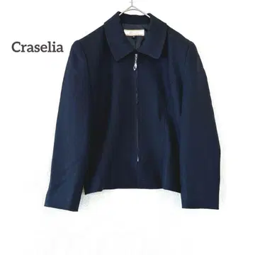 클라세리아 집업 자켓 안감 부착 긴팔 네이비 아우터 겉옷 M