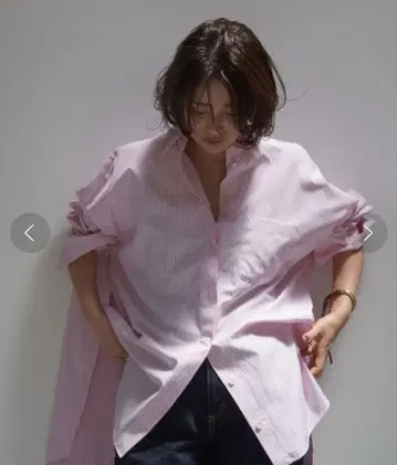 etre tokyo 사이드 슬릿 스트라이프 셔츠