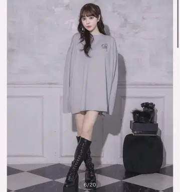 pium 테디 프렌즈 오버 사이즈 롱 T셔츠