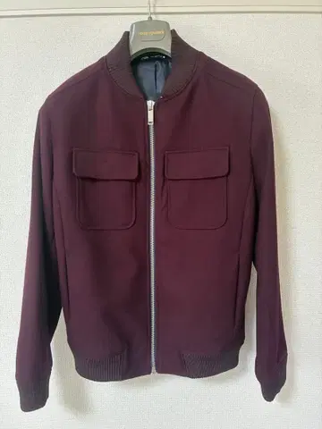 ZARA 버건디 지퍼 캐주얼 점퍼 봄버 자켓