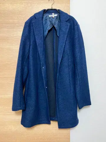 네이비 체스터 코트 울 혼방 L