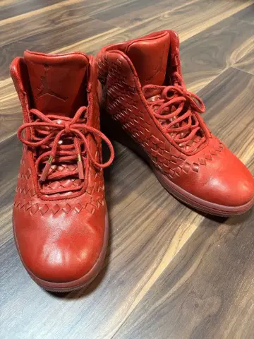 조던 레드 뜨개질 디자인 하이컷 스니커즈