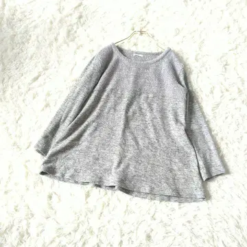 EILE 엘르 샤기 도킹 니트 스웨터 40/L 라이트 그레이