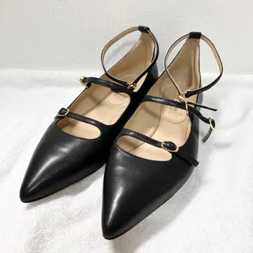 [초특가] 유나이티드 애로우즈 블랙 플랫슈즈 천연 가죽 23cm