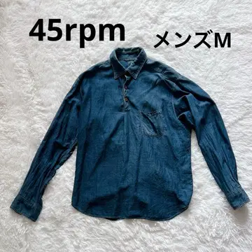 45rpm 다크 블루 남성용 데님 셔츠 긴팔