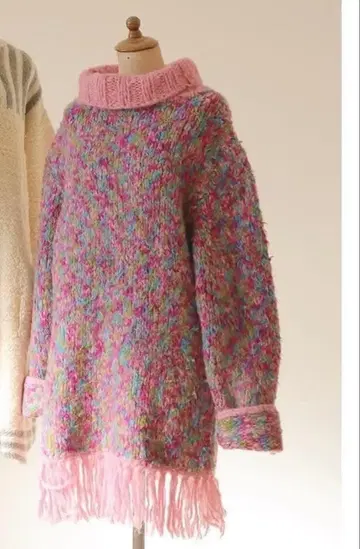 [택 포함] ibee 멀티 컬러 니트 원피스