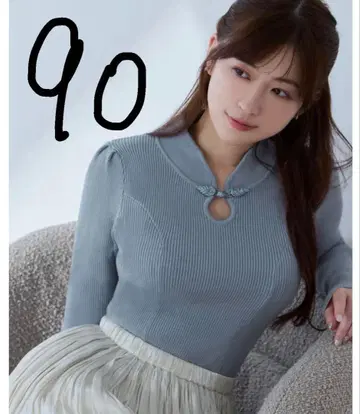 overE 오버 차이나 패널 니트 90