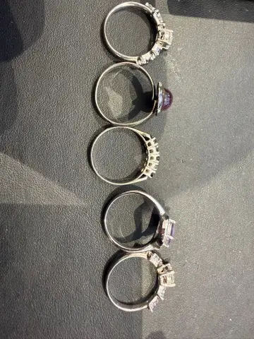 실버 각인 포함 반지 5개 세트