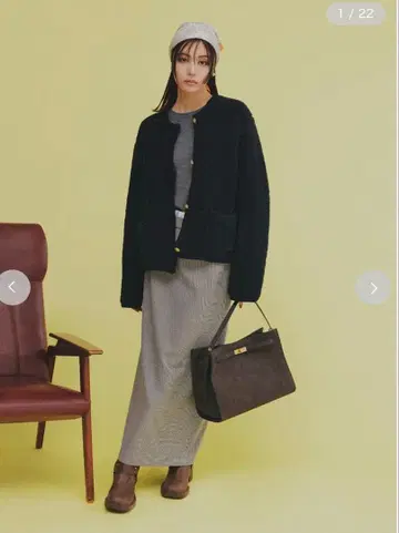 Mila Owen 허리 디자인 스트레이트 롱 스커트 그레이 0