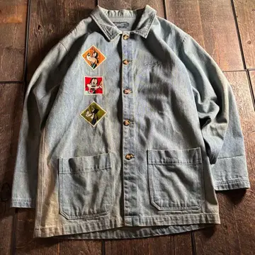 구제 의류 커버올 디즈니 자수 구피 데님 자켓 L 페이드감