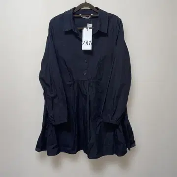 ZARA 자라 긴팔 튜닉 플레어 원피스 블랙 심플 S 새상품