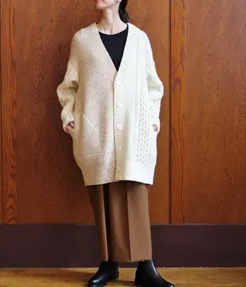 unfil 케이블 니트 가디건